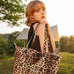 Large Tote Bag Vegan Leather 16L Casual Zipper Work Weekender
