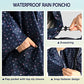 Waterproof Rain Poncho for Women Packable Hooded Raincoat with Pocket