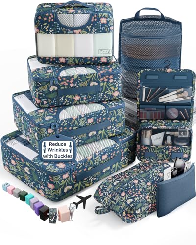 8 Set Packing Cubes for Travel Essentials (99 Count)