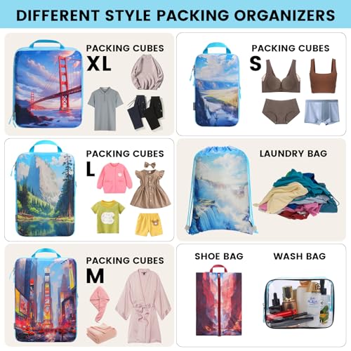 Compression Packing Cubes for Suitcases (7 Count)