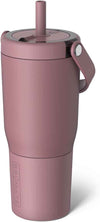 BrüMate Resa 25oz 100% Leakproof Travel Tumbler w/Handle & Straw | Flexible SoftSip Straw | Silicone Sleeve for Durability | Stainless Steel | Cup Holder & Travel Friendly Water Bottle (Rose Taupe)