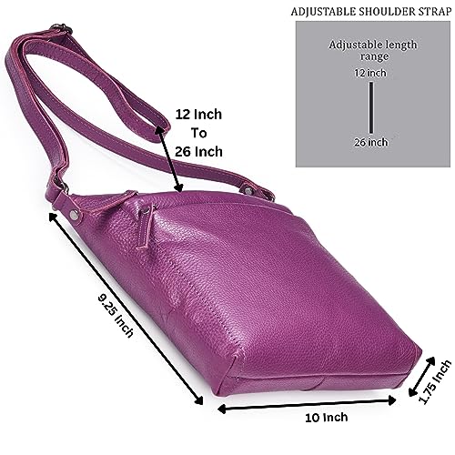 Leather Crossbody Bags for Women Small Genuine Nappa Purse Multi