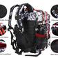 Military Tactical Backpack for Men and Women 45L Army 3 Days Assault Pack Bag Large Rucksack with Molle System Black and White with Red
