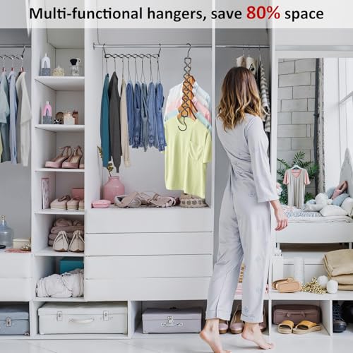 12 Pack Space Saving Hangers for Clothes Sturdy Metal Hangers Heavy Duty (12 Count)