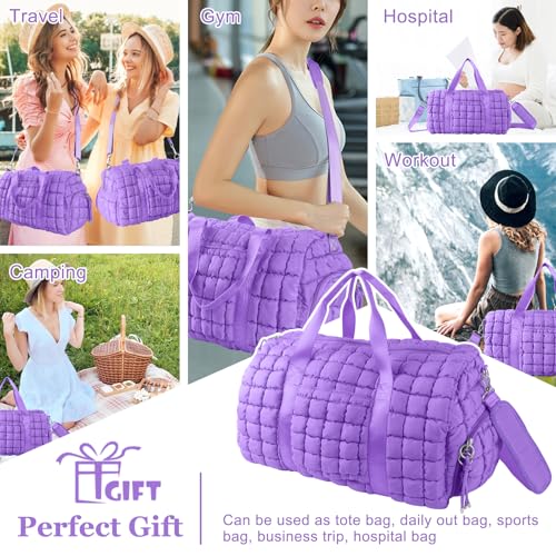 Quilted Travel Duffle Bag Gym Bag for Women
