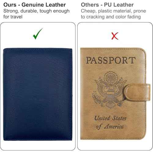 Deluxe Personalized Monogrammed Navy RFID Leather Passport Wallet