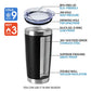 20oz Tumblers Bulk Stainless Steel Cup with Lid Double Wall Vacuum Insulated Coffee Mug for Cold & Hot Drinks 8 Pack (8 Count)