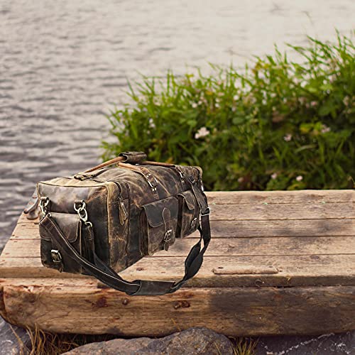 Large 28 inch duffel bags for men holdall leather travel bag overnight gym sports weekend bag
