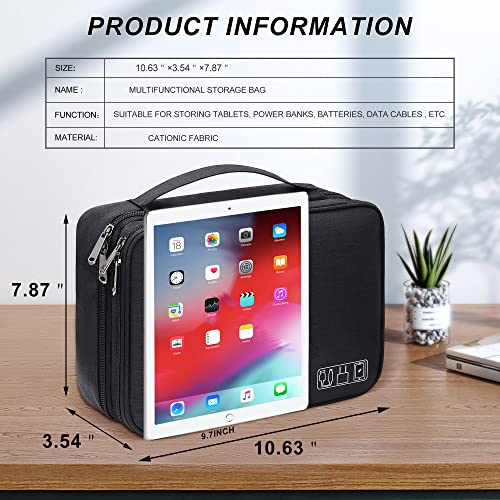 Electronic Bag Travel Cable Accessories Bag Waterproof Double Layer Electronics Organizer Portable Storage Case for Cable