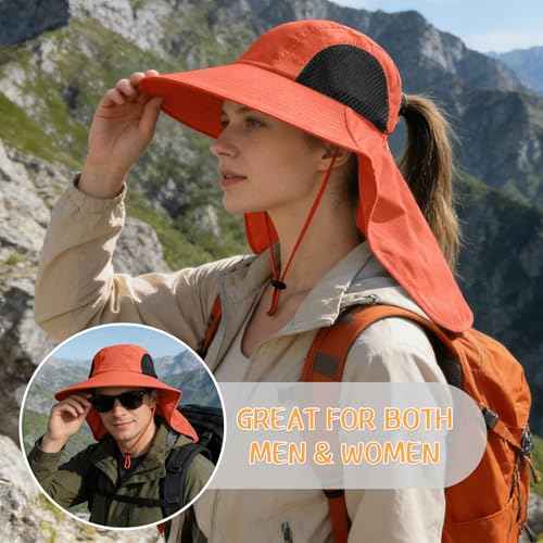 Sun Hat for Men Women with Neck Flap