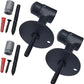 QCAA Solid Brass Door Stop, 3" Height, Matte Black, 2 Pack, Made in Taiwan