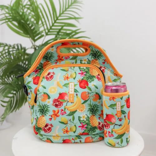 LunchTote Zippered Bag Insulated Neoprene Caddy (Paradise Punch / X-Large 6.5 Quart Lunch Tote)