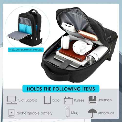 15.6 Inch Water Resistant School bags College Backpack for Men Women with USB Charging Port Business Backpack