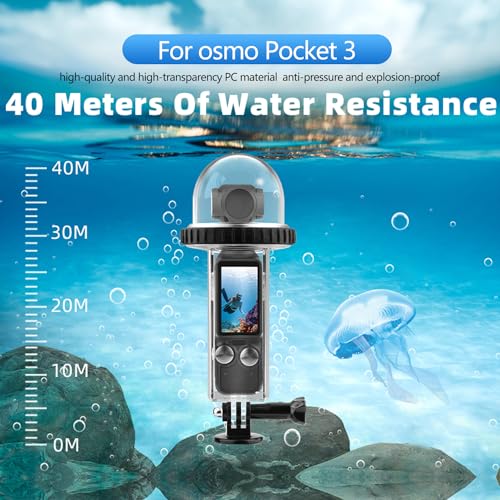 40M 131ft Waterproof Dive Housing Case Compatible for DJI Osmo Pocket 3