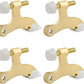 HOMOTEK 4 Pack Hinge Pin Bright Brass Door Stopper, Gold Door Stops, Adjustable Deluxe Heavy Duty Door Stopper 2-1/2"x1-3/4”,with White Rubber Bumper Tips