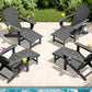 4 Pcs HDPE Folding Adjustable Adirondack Chair with Ottoman (4 Count)