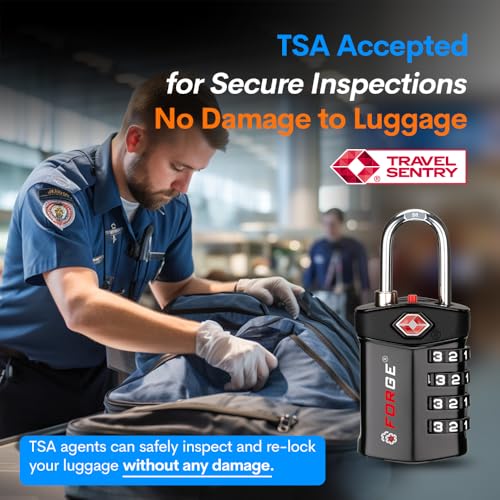 Travel Lock TSA Approved Luggage Locks for Air Travel (4 Count)
