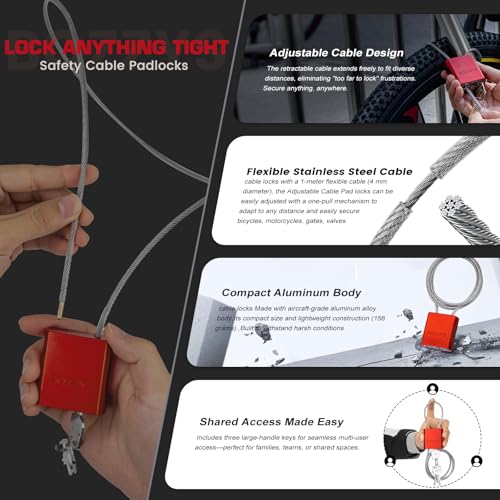 Cable Lock with 3 Keys