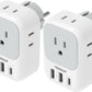 TESSAN 2 Pack Type E F Plug Adapter USB C, Germany France Power Adaptor with 3 USB Charger Ports, 4 AC Outlets Travel Plug for US to Europe EU Spain Iceland Korea Greece Russia German French