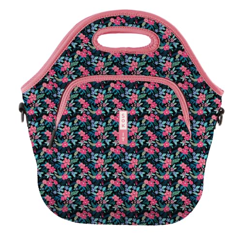 LunchTote Zippered Bag Insulated Neoprene Caddy (Tropical Blooms / X-Large 6.5 Quart Lunch Tote)