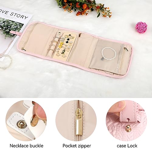Small Travel Jewelry Organizer Roll for Women