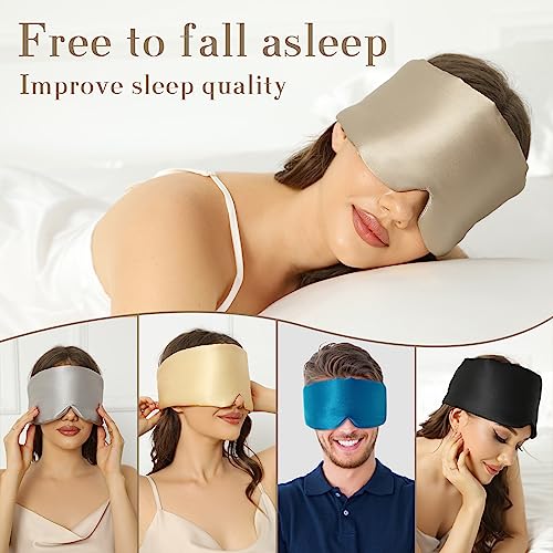 100% Mulberry Silk Sleep Mask Eye Mask for Women Man with Adjustable Band