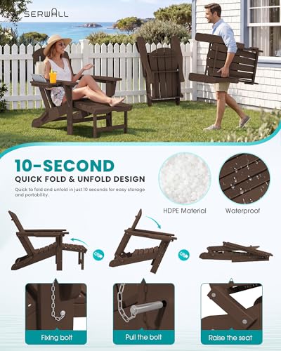 Folding Adjustable Adirondack Chair with Footrest