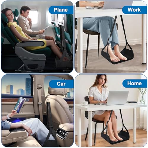 Airplane Foot Hammock （ Memory Foam） 2 in 1 Removable Support Pad (12.8 Ounce)