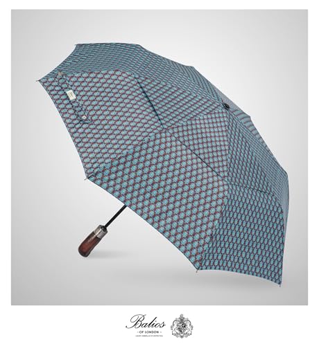 Folding Umbrella Real Wood Handle Cypress Leaves Plum