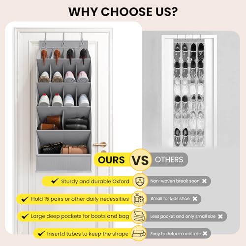 Over the Door Shoe Rack for Closet Fit 18+ Pairs