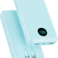 Portable Charger 40,800mAh Power Bank, 25W PD QC 4.0 Fast Charging Portable Phone Charger with Built-in Cables,LCD Display USB C Battery Pack Compatible with iPhone 16/15/14,Android Samsung (Green)
