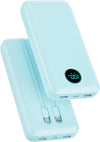 Portable Charger 40,800mAh Power Bank, 25W PD QC 4.0 Fast Charging Portable Phone Charger with Built-in Cables,LCD Display USB C Battery Pack Compatible with iPhone 16/15/14,Android Samsung (Green)