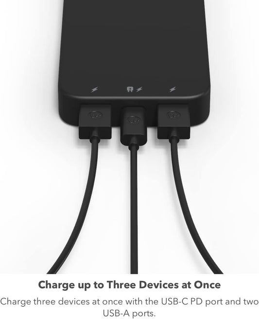 mophie Powerstation 2023 with PD Power Bank - 10,000 mAh Large Internal Battery, (2) USB-A Port and (1) 20W USB-C PD Fast Charging Input/Output Port, Travel-Friendly - Roamly