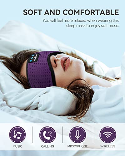 Sleep Headphones Bluetooth 5.4 Sleep Mask with HD Sound