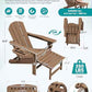 Folding Adjustable Adirondack Chairs with Footrest Set of 2 (2 Count)