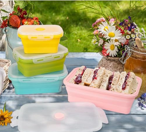 Set of 4 Collapsible Silicone Food Storage Container