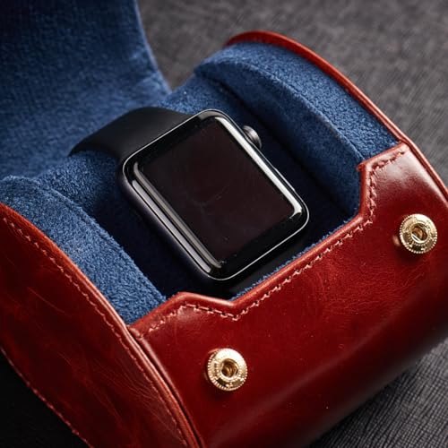 Genuine Napa Leather Watch Roll Travel Case