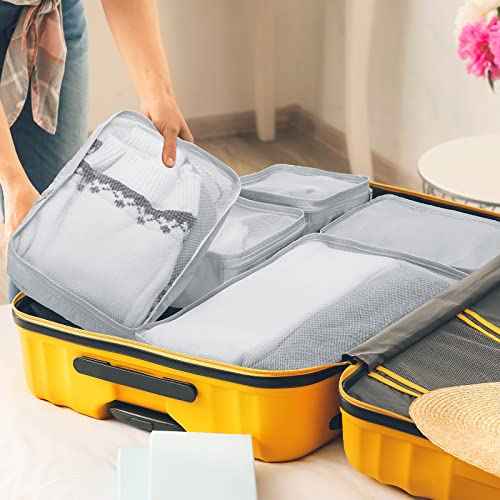 2 Packs 6 Set Travel Packing Cubes Luggage Organizer Set Lightweight Suitcase with Shoe Bag for Clothes Toiletries