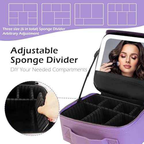 Travel Makeup Bag Cosmetic Bag Makeup Organizer Bag with Lighted Mirror