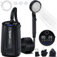 Spopal Portable Shower for Camping, [Upgraded] 10000mAh Rechargeable Camping Shower with 5 Adjustable Speeds,Premium LED Display, IPX8 Waterproof Outdoor Shower Kit for Hiking, Car, Pet, Travel