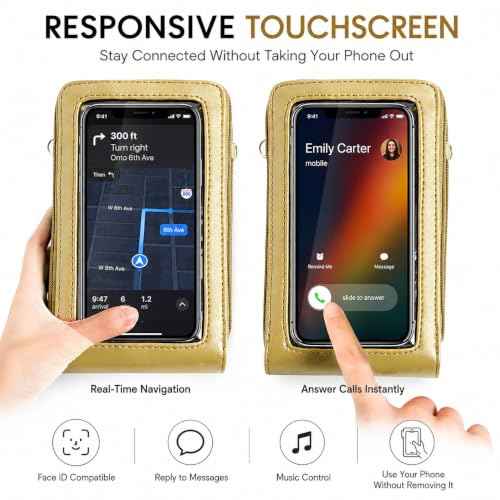 Crossbody Cellphone Purse Women Touch Screen Bag RFID Blocking Wallet Handbag Shoulder Strap