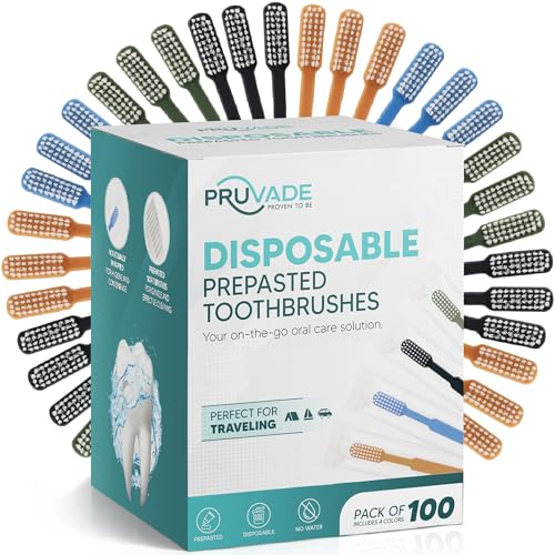 100 Pack Disposable Toothbrushes with Toothpaste
