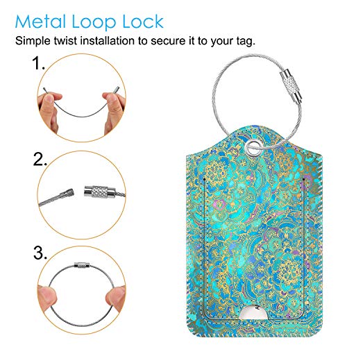 Luggage Tags Privacy Cover ID Label for Travel Bag Suitcase (2 Count)