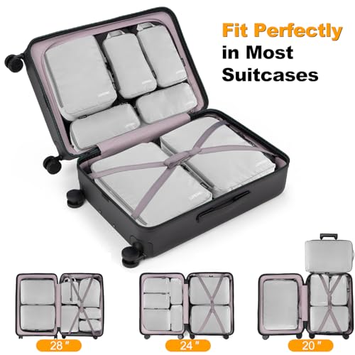 8 Set Compression Packing Cubes for Travel (8 Count)