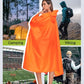 Extra Thick Hooded Rain Poncho Double Layer Waterproof Raincoat Jacket for Men Women Adults