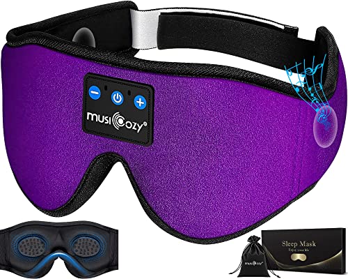 3D Sleep Headphones Bluetooth 5.4 Sleep Mask with HD Speakers