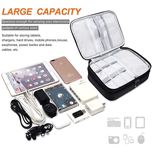 Electronic Bag Travel Cable Accessories Bag Waterproof Double Layer Electronics Organizer Portable Storage Case for Cable