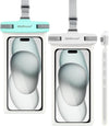 wellhouse Waterproof Phone Pouch, Waterproof Phone Case for iPhone 16 15 14 13 12 Pro Max XS Samsung, IPX8 3D Cellphone Dry Bag Beach Essentials (2 Pack - Green & White7.0, 7 inch)