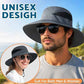 Sun Hats for Men Women Wide Brim Bucket Hat Khaki