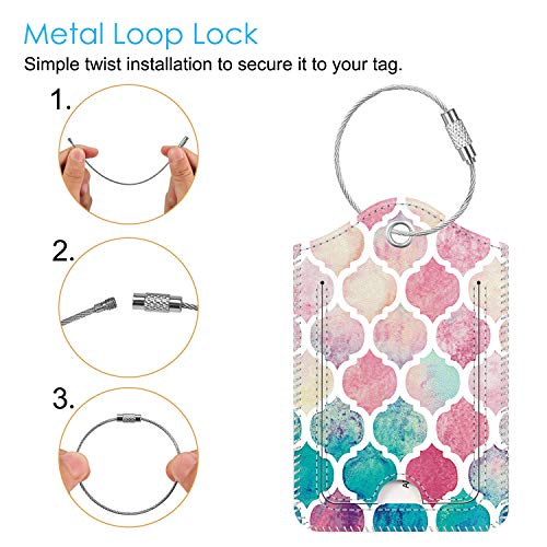 Luggage Tags Privacy Cover ID Label for Travel Bag Suitcase (2 Count)